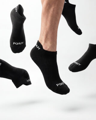 "POHUY on Footprints" Socks Black